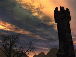 The burned-out tower (click for larger image!)